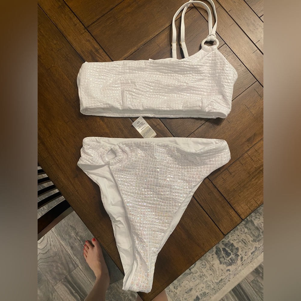 LSpace white crocodile bikini only worn once!
